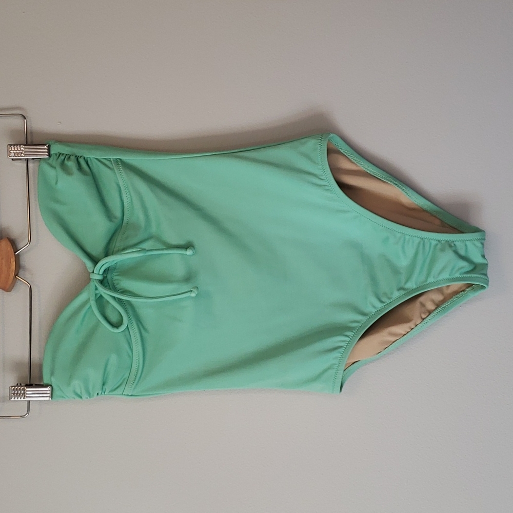 NWT J Crew light teal one piece swimsuit
